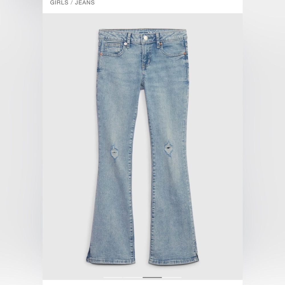Gap Kids Low Rise Boot Cut Jeans Size 12, Light Wash, Hardly Worn, Like New